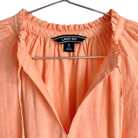 2/$50 - New Lands End Boho Peasant Linen Blouse - Picture 7 of 12